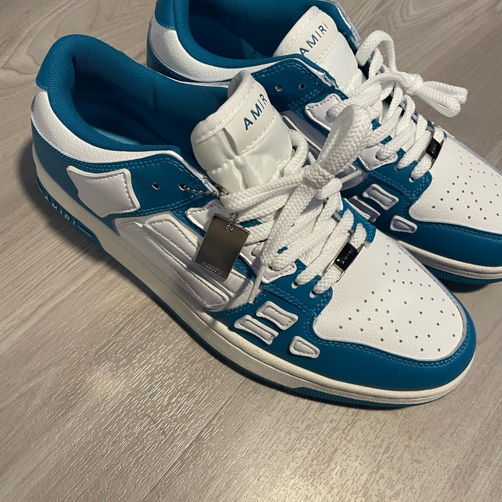 Amiri Green and White Sneakers